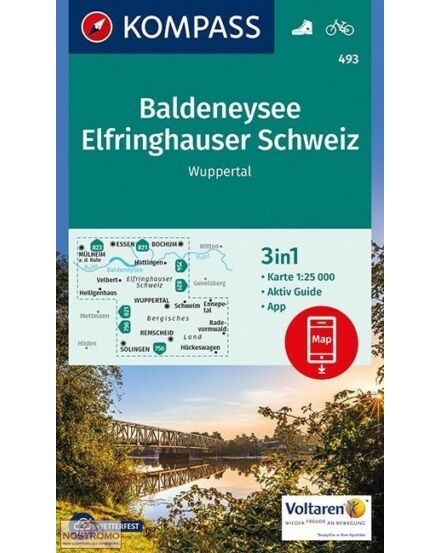 Cartographia K 493 Baldeneysee, Elfringhauser Schweiz, Wuppertal, 1:25e turistatkp. 9783990443064