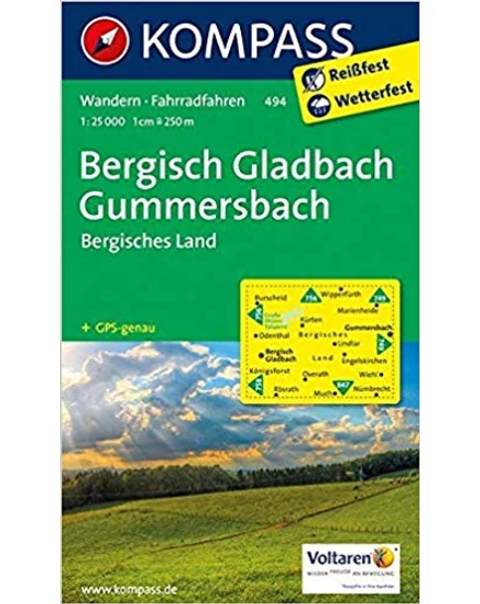 Cartographia K 494 Bergisch Gladbach, Gummersbach, Bergisches Land, 1:25e turistatkp. 9783850266130
