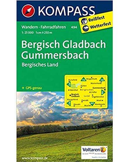 Cartographia K 494 Bergisch Gladbach, Gummersbach, Bergisches Land, 1:25e turistatkp. 9783850266130