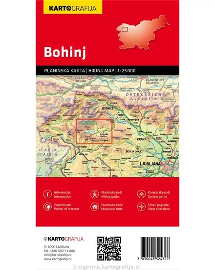 Bohinj turistatérkép 