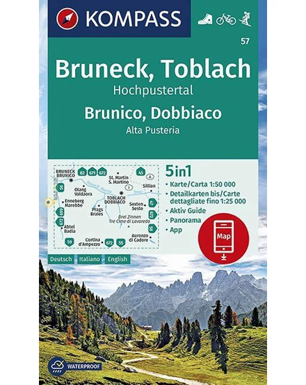 Cartographia K 57 Bruneck / Toblach / Hochpustertal turistatérkép 9783990447086