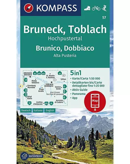 Cartographia K 57 Bruneck / Toblach / Hochpustertal turistatérkép 9783990447086