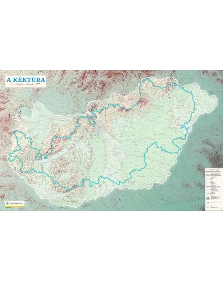 Cartographia Kéktúra tervező falitérkép falitérkép - választható méret és kivitel