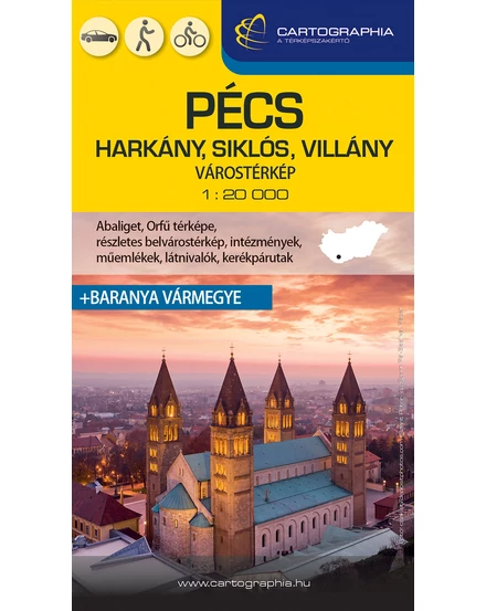 Cartographia Pécs, Harkány, Siklós, Villány várostérkép (+Baranya vármegye térképe) 9789633539729
