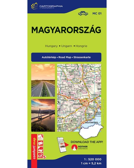 Cartographia Magyarország Comfort térkép (laminált) 9789636800086