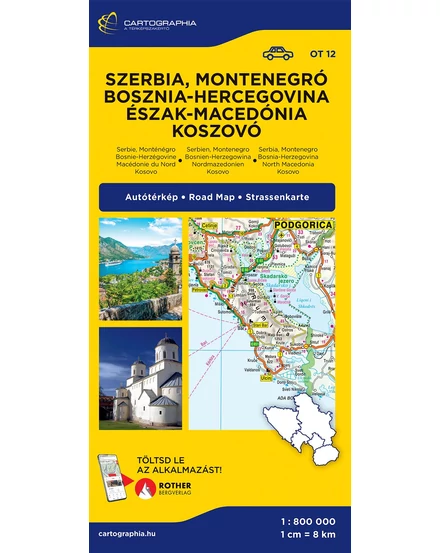 Cartographia Szerbia Montenegró Bosznia-Hercegovina térkép 9789633539996