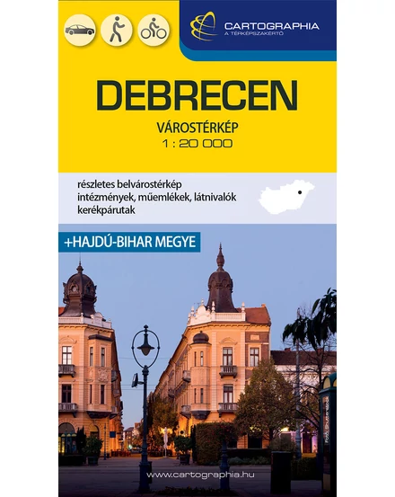 Debrecen várostérkép - Hajdú-Bihar megye térkép - Cartographia - 9789633538791