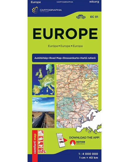 Cartographia Európa Comfort térkép (laminált) 9789636800024