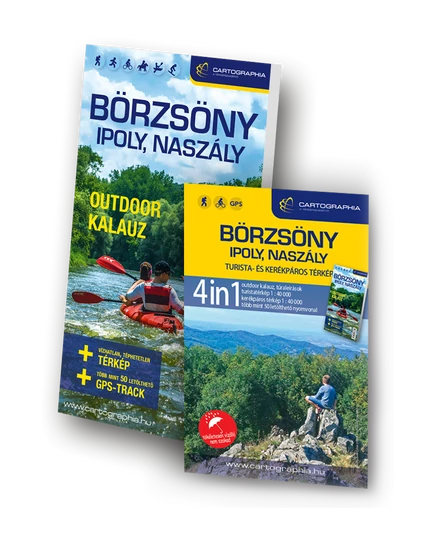 Börzsöny, Ipoly, Naszály 4in1 outdoor kalauz, turista- és kerékpáros térképpel