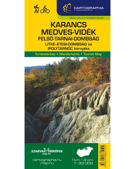 Cartographia Karancs, Medves-vidék, Felső-Tarnai dombság turistatérkép 1:33 000 Cartographia 9789633538708