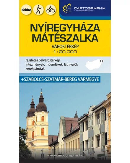 Nyíregyháza, Mátészalka keményborítós várostérkép Cartographia