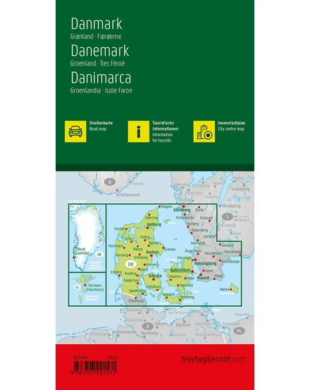 Cartographia Dánia, Grönland, Feröer-szigetek térkép - Freytag - 9783707921571