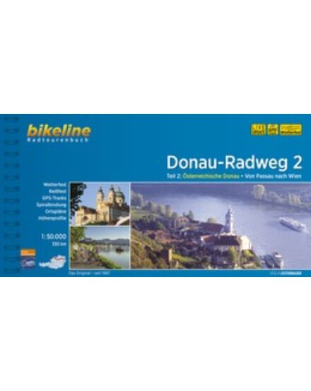 Cartographia Duna kerékpáros kalauz 2. Passau - Bécs (német) 9783850007726