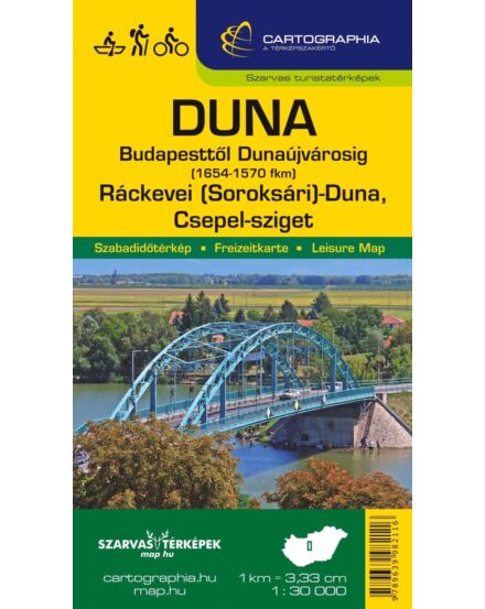 Cartographia Csepel-sziget, Duna (Bp.-Dunaújváros) biciklis, vízisport-, turista- és horgásztérkép 9789639982116