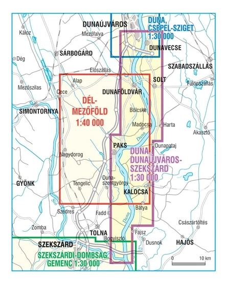 Cartographia Duna (Dunaújvárostól Szekszárdig) biciklis, vízisport-, turistatérkép-9786155864056