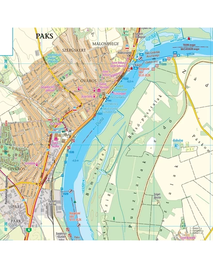Cartographia Duna (Dunaújvárostól Szekszárdig) biciklis, vízisport-, turistatérkép-9786155864056