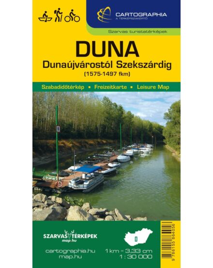 Cartographia Duna (Dunaújvárostól Szekszárdig) biciklis, vízisport-, turistatérkép-9786155864056