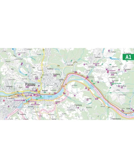 Cartographia Duna kerékpáros kalauz 2. Passau - Bécs (angol) - Esterbauer-9783711101693