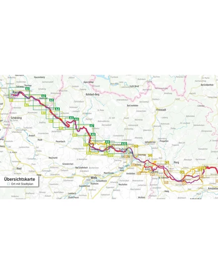 Cartographia Duna kerékpáros kalauz 2. Passau - Bécs (német)-9783711101679