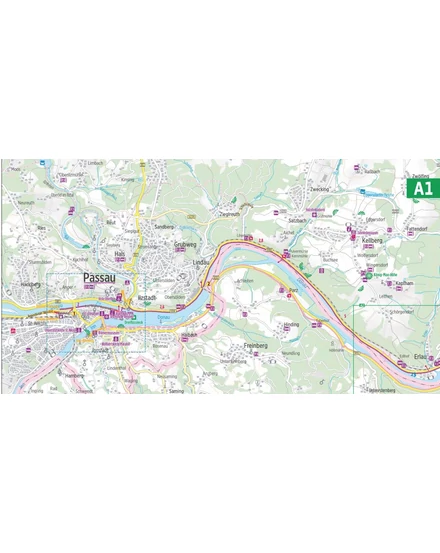 Cartographia Duna kerékpáros kalauz 2. Passau - Bécs (német)-9783711101679
