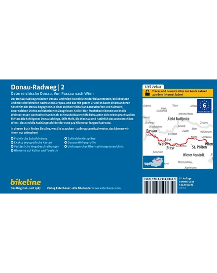 Cartographia Duna kerékpáros kalauz 2. Passau - Bécs (német)-9783711101679