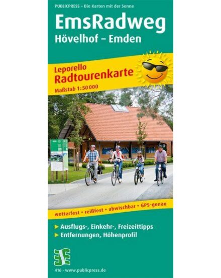 Cartographia Ems kerékpáros térkép - Hövelhof - Emden-9783899204162