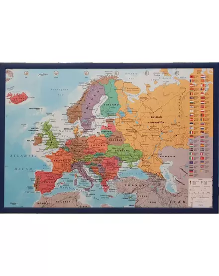 Cartographia Európa politikai falitérkép (Collins) 91,5x61 cm - keretezett 