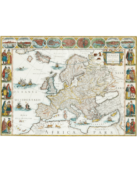 Cartographia Europa recens descripta falitérkép - választható méret és kivitel-2000000013107