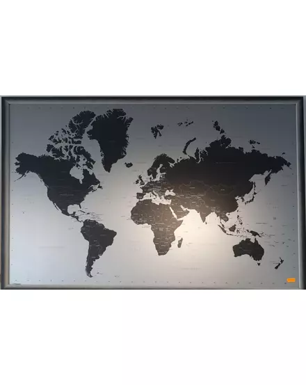 Cartographia A Föld országai -  kaparós világtérkép ezüst  (keretes) 