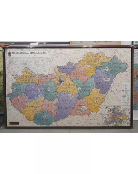 Cartographia Magyarország közigazgatása II. falitérkép 192x122 cm - keretezett