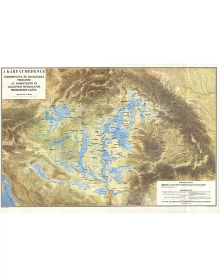 Cartographia A Kárpát-medence vízrajza falitérkép -9789633539545