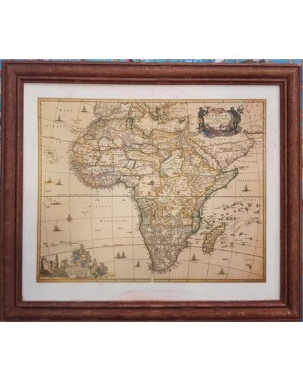 Antik Afrika keretes falitérkép 31 * 27 cm