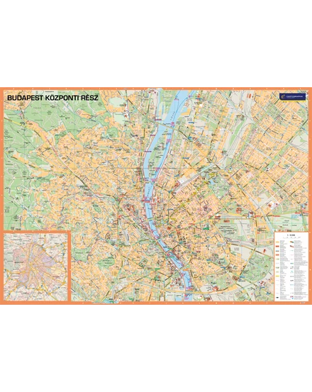Cartographia Budapest City falitérkép 90x62 - választható kivitel