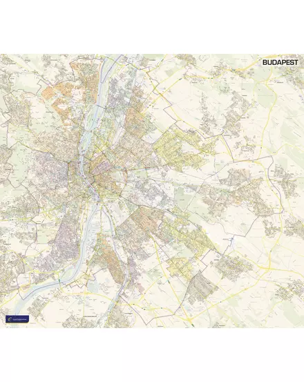 Cartographia Budapest falitérkép - választható méret és kivitel 2000000008776