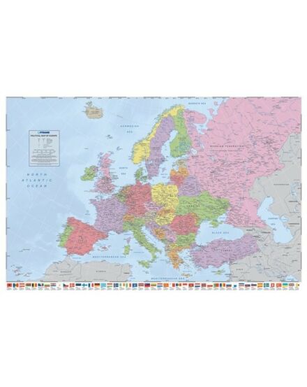 Cartographia Európa politikai falitérkép 91,5x61 cm - választható kivitel 