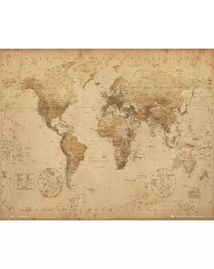 Cartographia Világtérkép antik falitérkép 91,5x61 cm - választható kivitel 