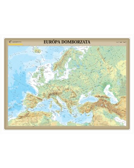 Cartographia Európa domborzata falitérkép - választható méret és kivitel