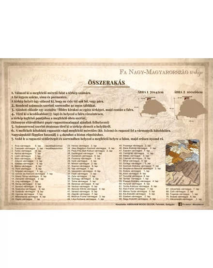 Cartographia Nagy-Magyarország 3D fa puzzle falitérkép 100x66 cm