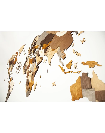 Cartographia Világtérkép 3D fa puzzle falitérkép 130x70 cm - sand-5999570430100
