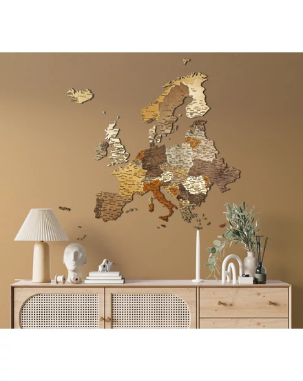 Cartographia Európa 3D fa puzzle falitérkép 110x108 cm - mix (angol)