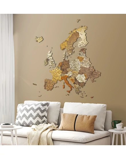 Cartographia Európa 3D fa puzzle falitérkép 110x108 cm - mix (magyar)