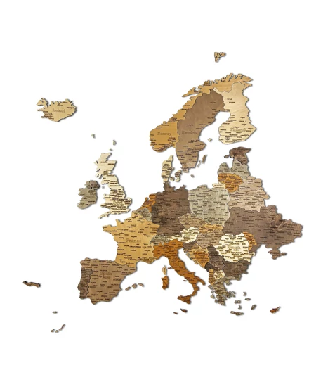 Cartographia Európa 3D fa puzzle falitérkép 110x108 cm - mix (magyar)