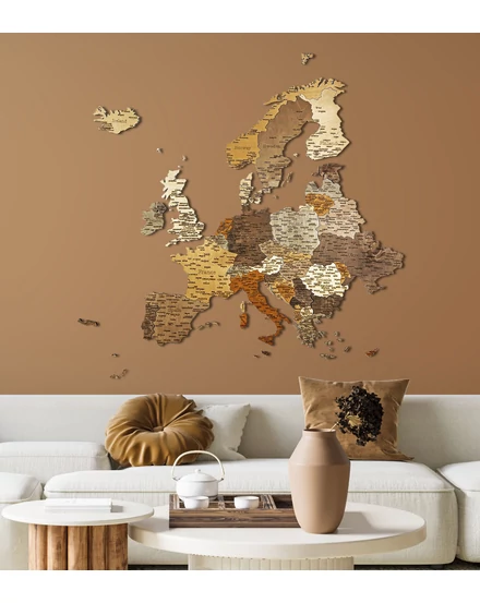 Cartographia Európa 3D fa puzzle falitérkép 110x108 cm - mix (magyar)