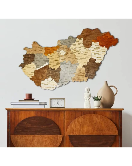 Cartographia Magyarország 3D fa puzzle falitérkép 100x62 cm - mix