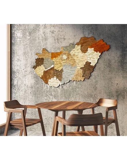 Cartographia Magyarország 3D fa puzzle falitérkép 100x62 cm - mix