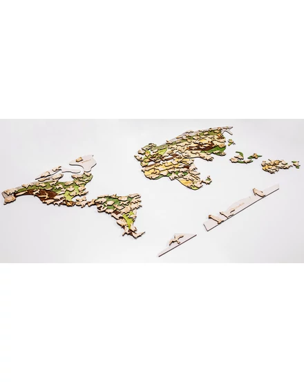 Cartographia  Világtérkép - A világ állatai - fa puzzle falitérkép 130x70 cm