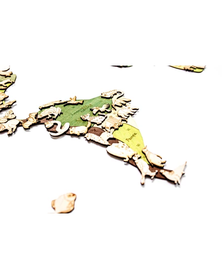 Cartographia  Világtérkép - A világ állatai - fa puzzle falitérkép 130x70 cm