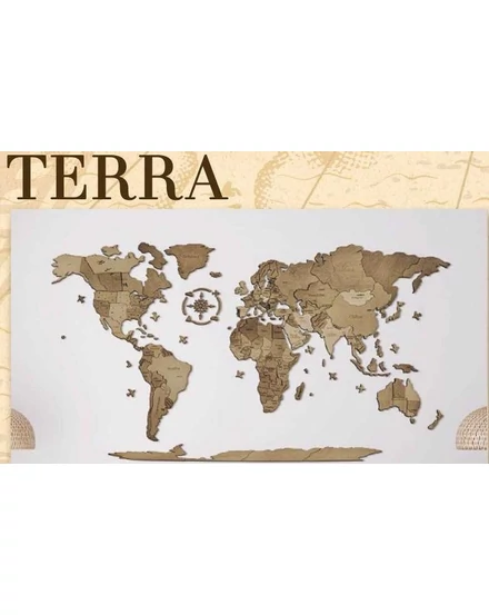 Cartographia Világtérkép 3D fa puzzle falitérkép - terra