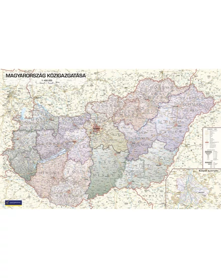 Cartographia Magyarország közigazgatása I. falitérkép - választható méret és kivitel