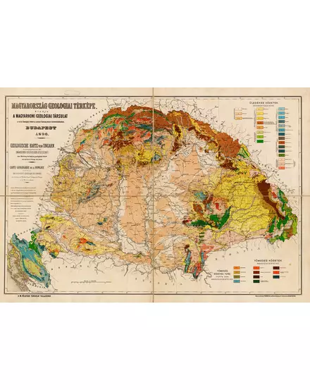 Cartographia Magyarország geológiai térképe (1896) falitérkép -9789633539569